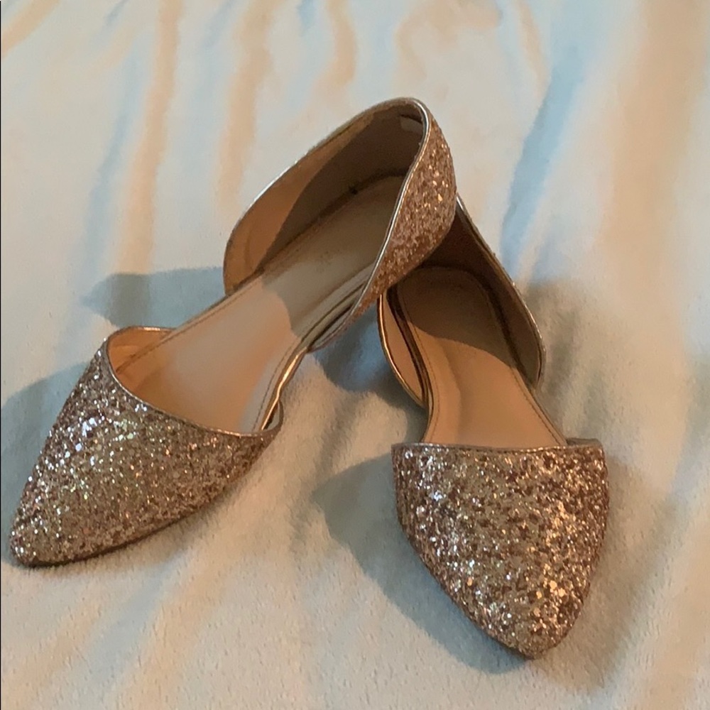 Rose Gold Sequin Flats